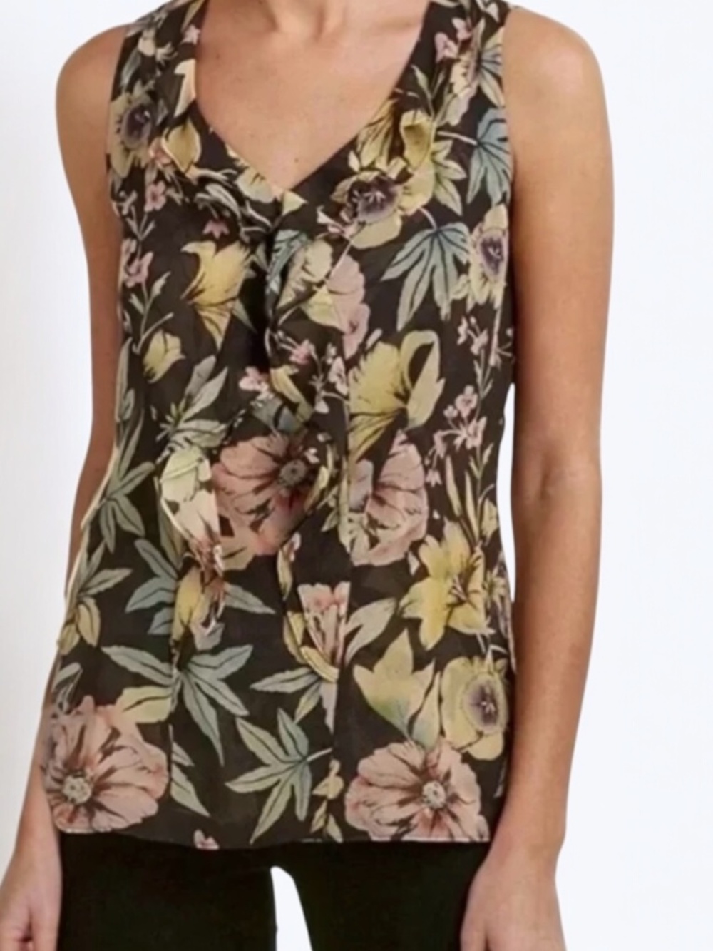 EUC Cabi Osaka Nights Floral Blouse #3265 Size Small
